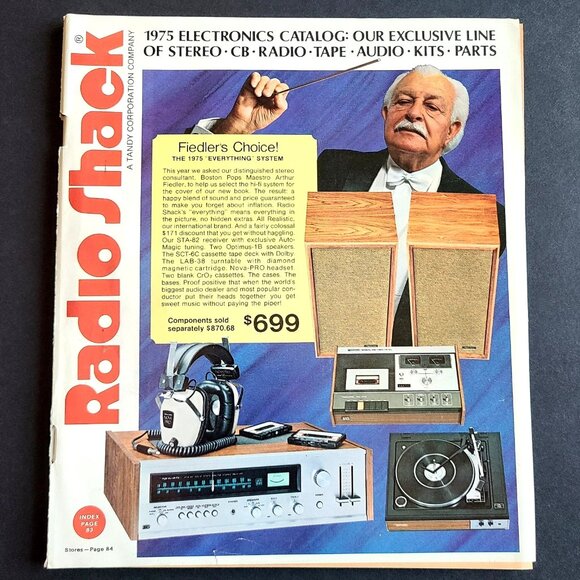 Radio Shack 1975 Electronics Catalog Advertising Stereo Audio Speakers No Label - Picture 1 of 10